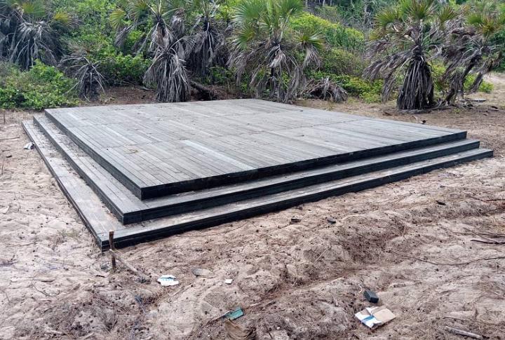 Floor Decking for Tent Construction Made using ECOACT Tanzania Plastic timbers